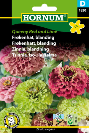 Frøkenhat, blan. Queeny Red and Lime (D) 1830