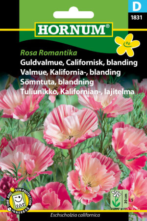 Guldvalmue, Californisk, bl., Rosa Roman. (D) 1831