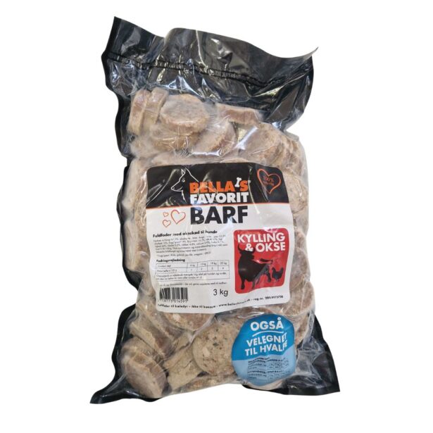 Bella's Favorit BARF Okse/Kylling 3 kg