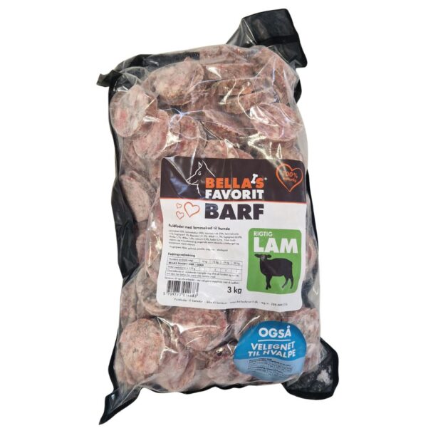 Bella's Favorit BARF Rigtig Lam 3 kg