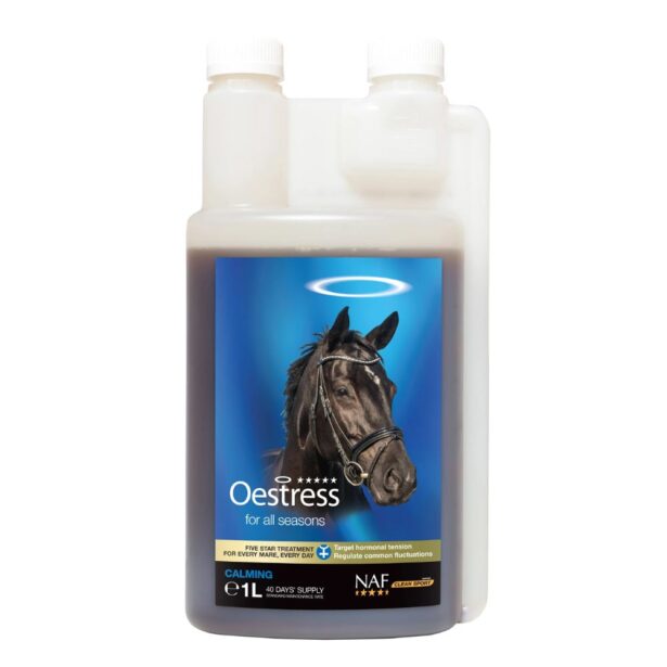 NAF Oestress 1 liter flydende tilskud til hormonelle hopper