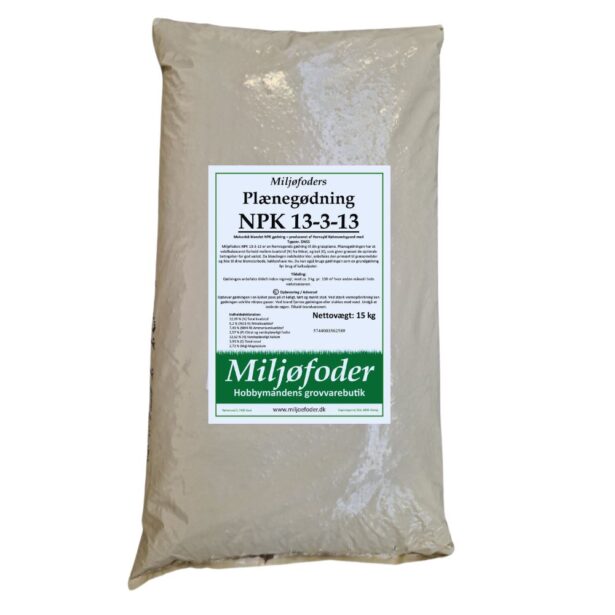 Miljøfoders pllænegødning NPK 13-3-13 15 kg pose