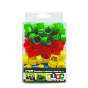 Båndringe plast assorterede farver 12 mm 100 stk