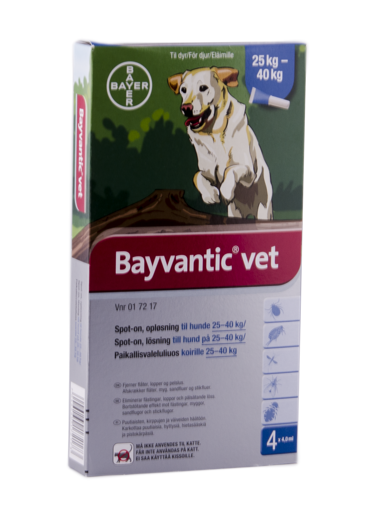 Rettelse overtro pølse Bayvantic Vet. hund 25-40 kg, 4x4,0ml - Miljøfoder