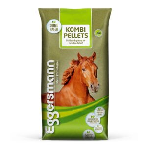 Eggersmann Kombi Pellet sæk i grønne farver med rød hest