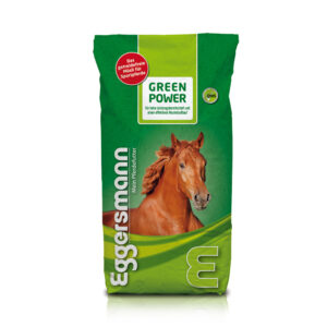 Eggersmann Green Power grøn sæk med rød hest.