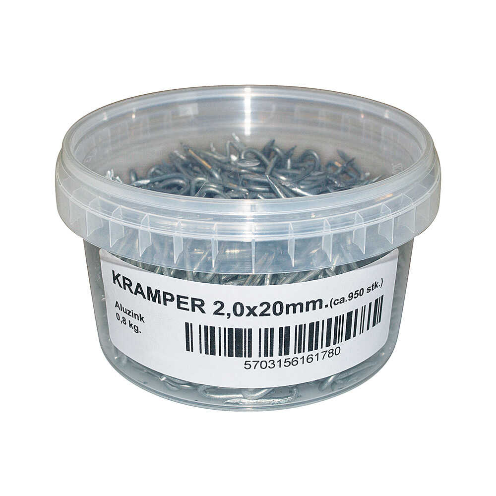 Hegnskramper Alu/Zink 2,0x20 mm - 800 gram
