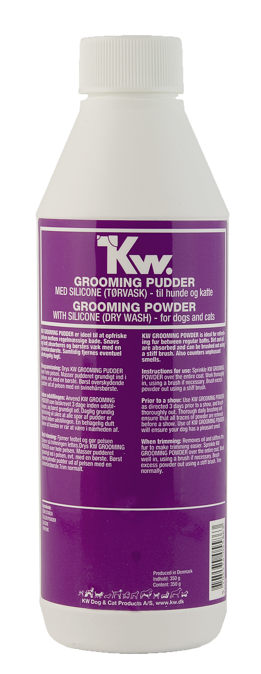 KW Grooming pudder m. silicone, 350 g.