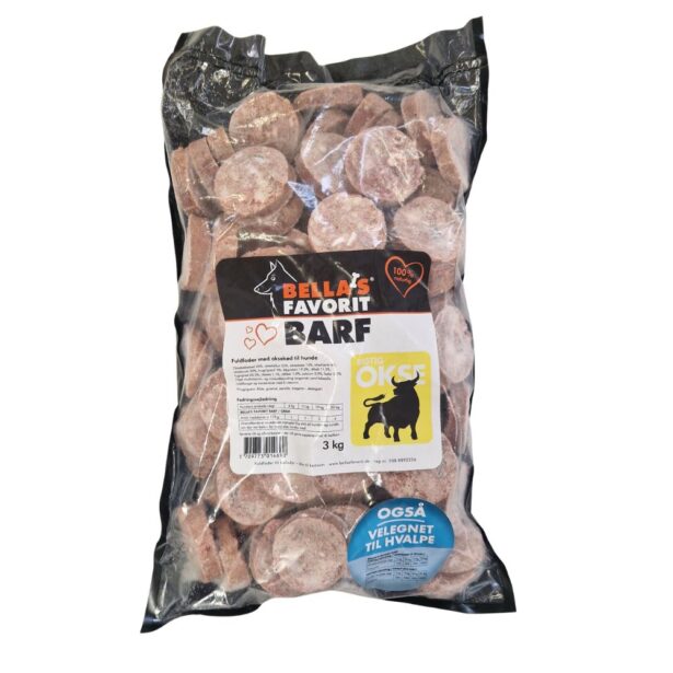 Bella's Favorit BARF Rigtig Okse 3 kg