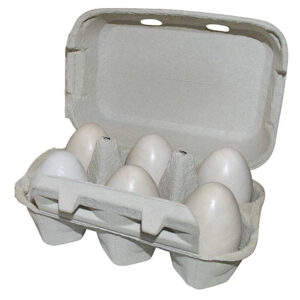 Æggebakke i pap med 6 æg åben