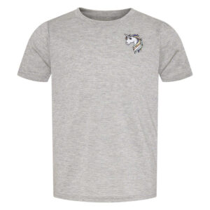 Equipage ss23 kara t shirt i grå med enhjørning broderi på brystet.