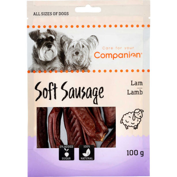 Companion Lamb Soft Sausage 100 g pølser til hunde med lam.