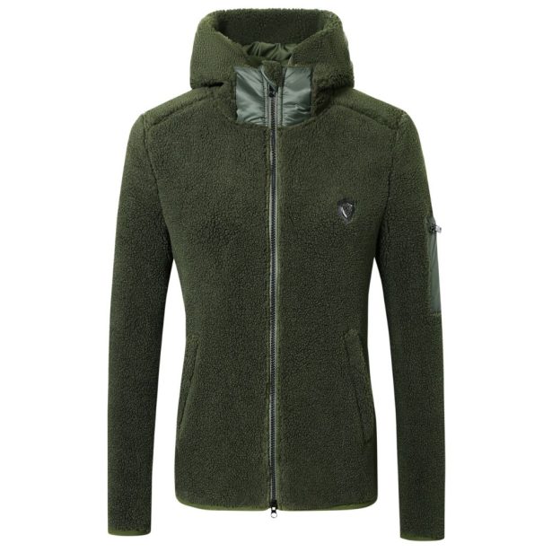 Covalliero AW24 Teddy jakke med hoodie grøn