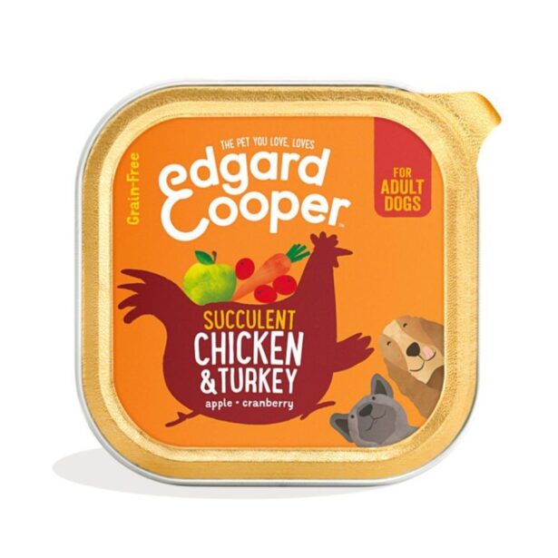 Edgard Cooper Adult Pate Chicken Tyrkey vådfoder til hunde kylling kalkun