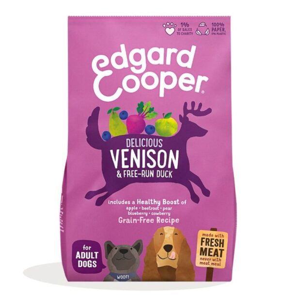 Edgard Cooper Fresh Venison & Free-Run Duck 12 kg kornfrit hundefoder med vildt
