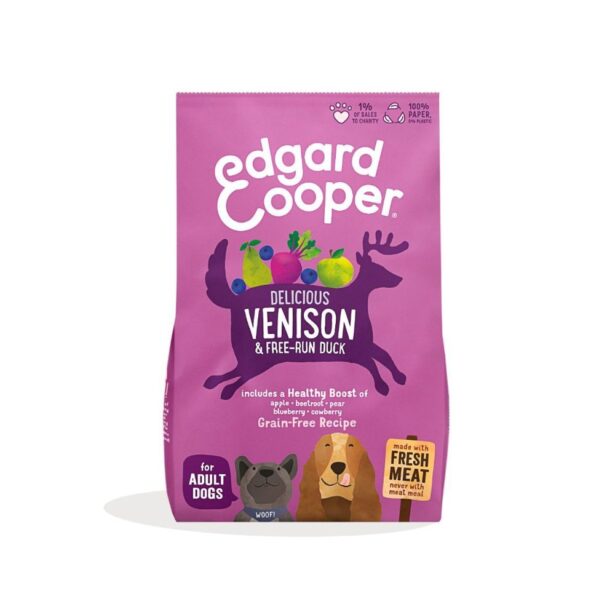 Edgard Cooper Fresh Venison & Free-Run Duck 2,5 kg kornfrit hundefoder med vildt