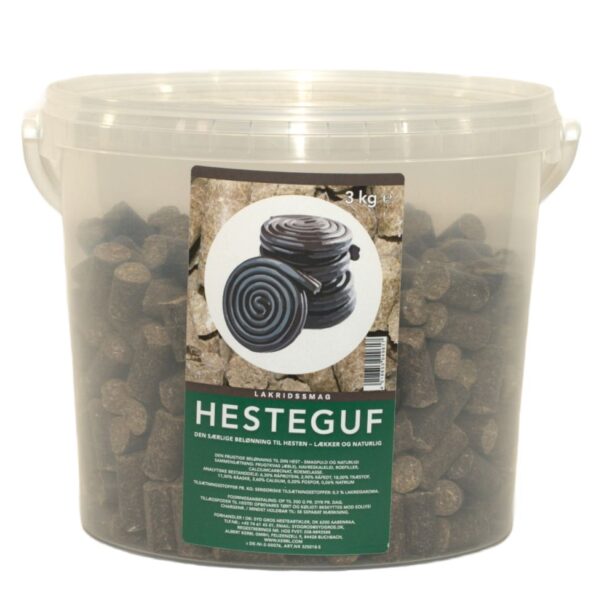 Hesteguf lakrids 3 kg hestegodbidder i spand