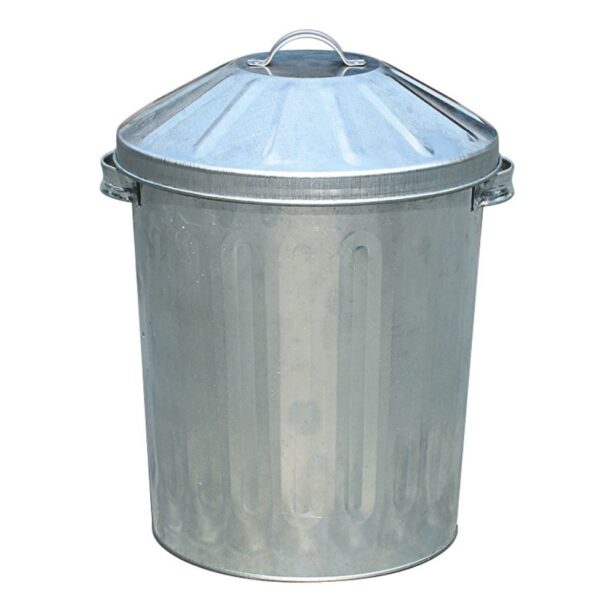 Fodertønde med låg galvaniseret 70 liter