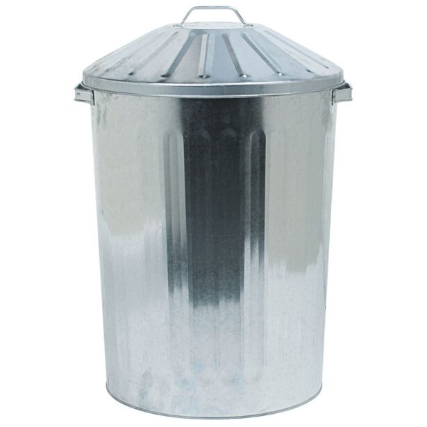 Fodertønde med låg galvaniseret 90 liter