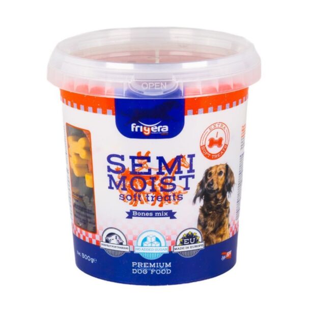 Frigera Semi-Moist Soft Bones Mix 500 g godbidder i spand