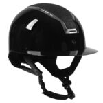 Horka Gaudi Ridehjelm glossy sort med glitter EN1384:2023 godkendt