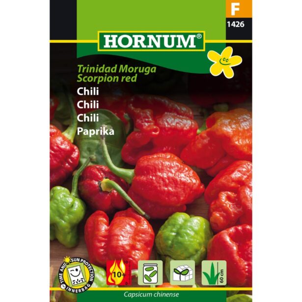 Chili Triniad Moruga Scorpion Red 1426 hornum frø