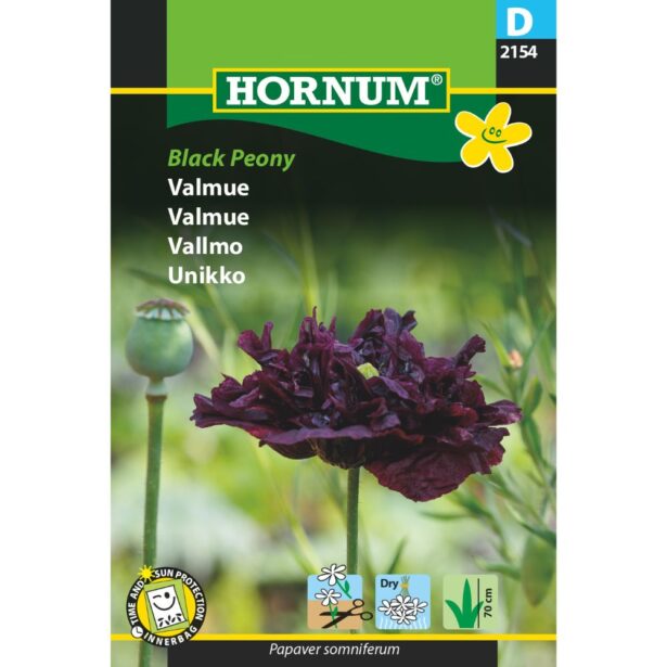 Valmue black peony 2154 hornum frø