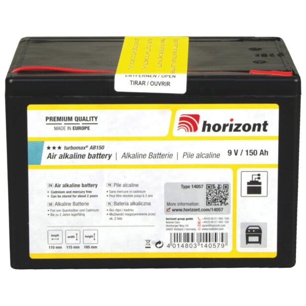 Horizont hegnsbatteri 9V 150Ah alkaline