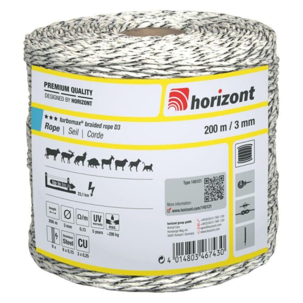 Horizont Poly-flet turbomax 9 tråde 200 meter 5 G