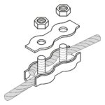 Horizont rebsamler med plade galvaniseret 4-6 mm 5 stk