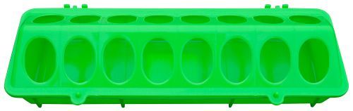 Fodertrug grøn plast 10X30 cm.