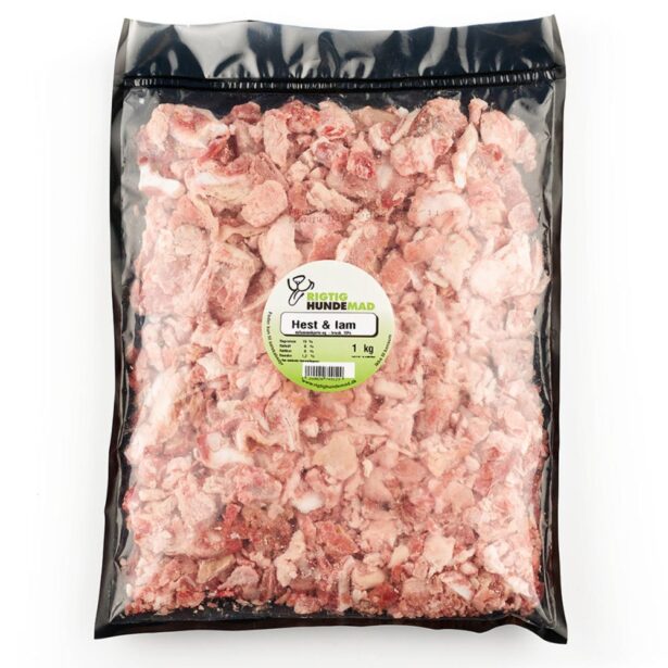Rigtig Hundemad lam & hest 1 kg løsfrosset BARF