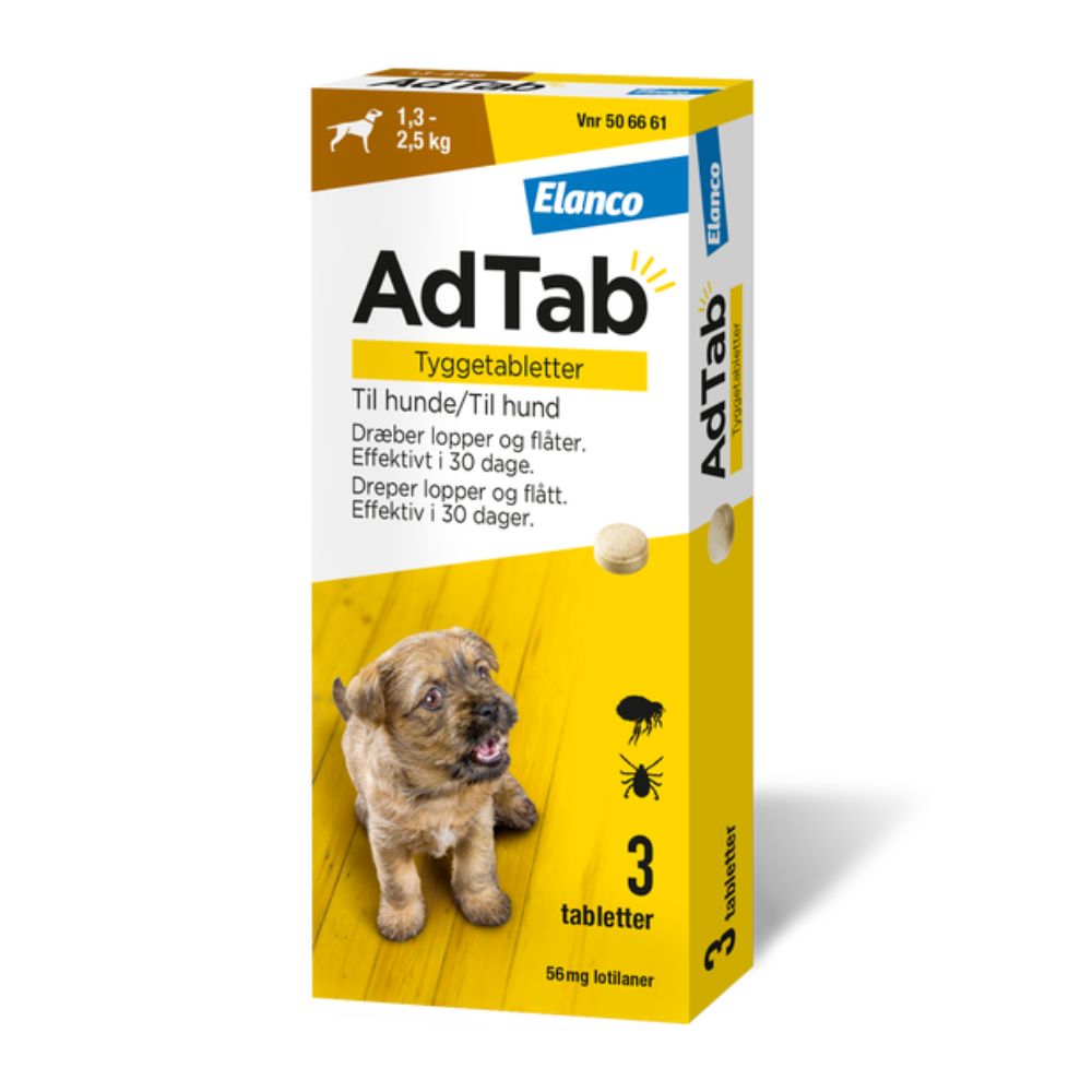 AdTab hund 3x56,5mg 1,3-2,5 kg