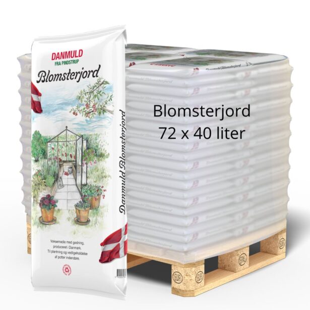 Danmuld Blomsterjord 40 L hel palle