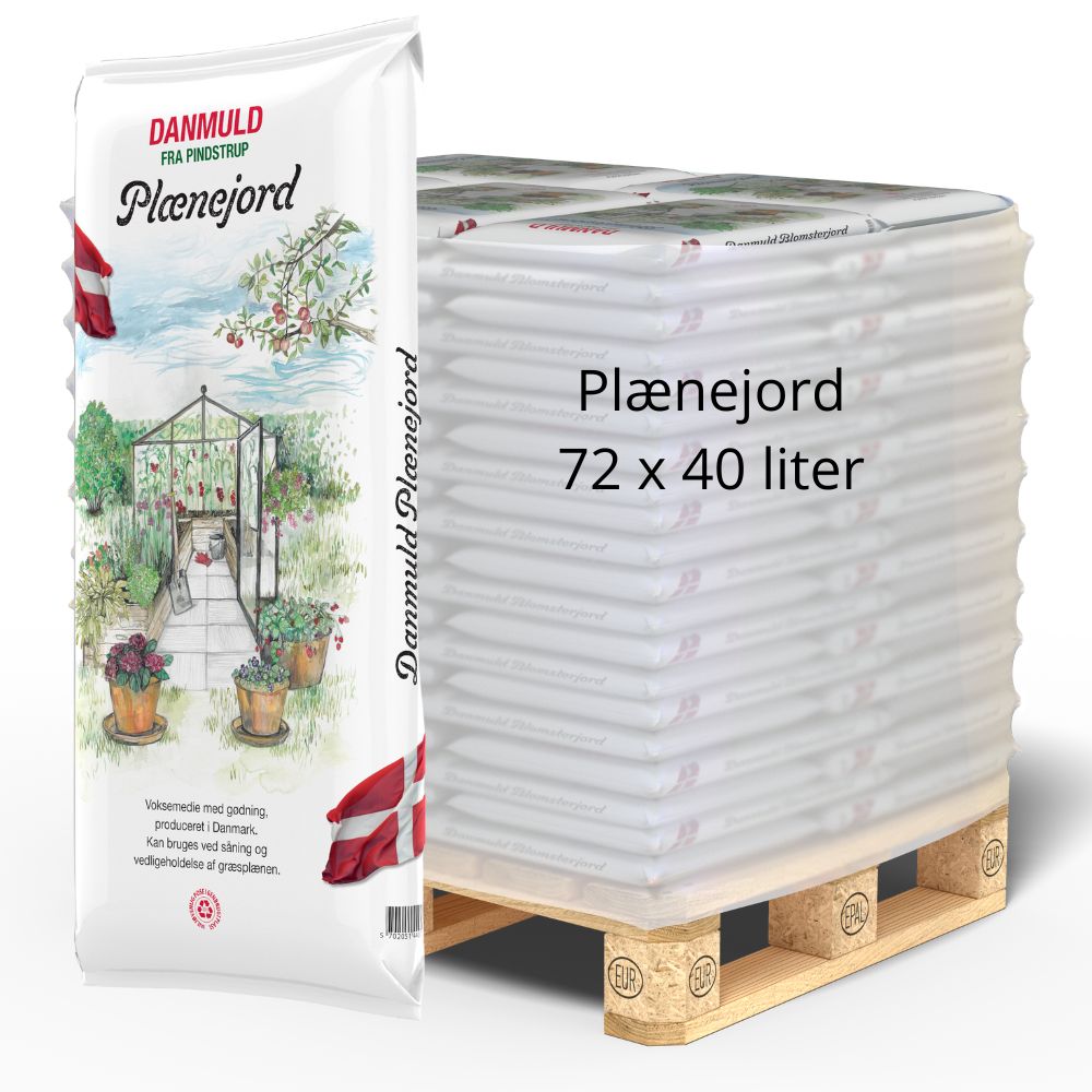 Danmuld Plænejord 40 L HEL PALLE leveret