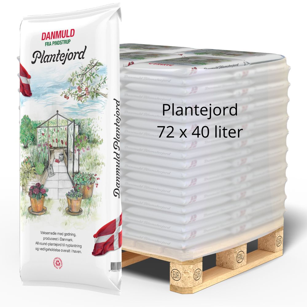 Danmuld Plantejord 40 L HEL PALLE leveret
