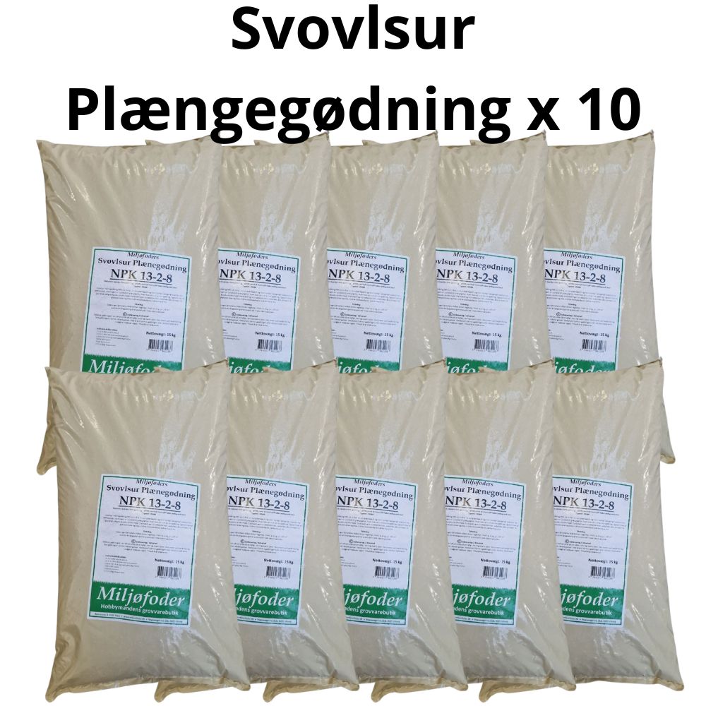 10 x 15 kg svovlsur plænegødning NPK 13-2-8