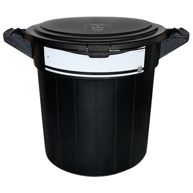 Fodertønde m låg og etiket 40 liter