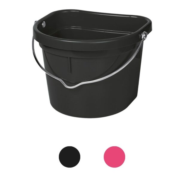 Spand 20 liter flad sort + pink