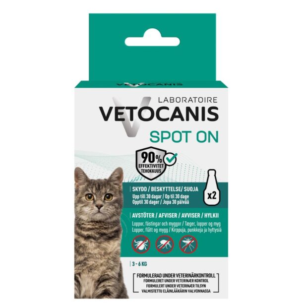 VetoCanis Spot On kat 3-6 kg 2 pipetter