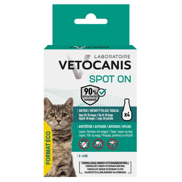VetoCanis Spot on kat 3-6 kg 4 pipetter