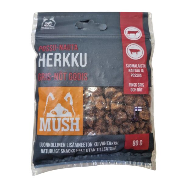 MUSH Minisnack gris/okse 80 g