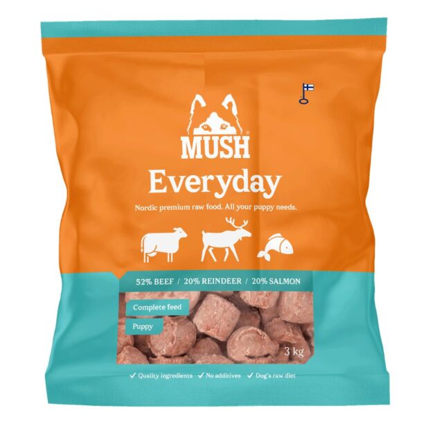 MUSH Everyday Isblå 3 kg barf til hvalpe